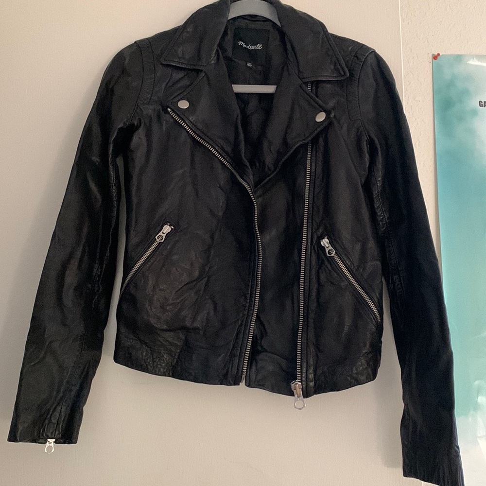 Madewell Black Leather Moto Jacket